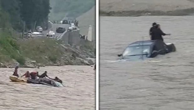 ناران: ویڈیو بنانے کی کوشش مہنگی پڑ گئی، گاڑی دریائے کنہار میں بہہ گئی